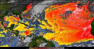 Météo tropicale : Air sec et densité de poussière dans l'air.
