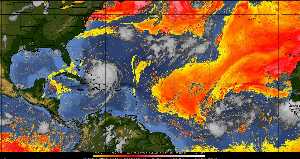 Météo tropicale : Air sec et densité de poussière dans l'air.