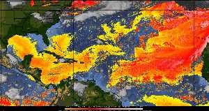 Météo tropicale : Air sec et densité de poussière dans l'air.