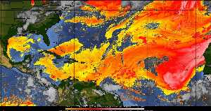 Météo tropicale : Air sec et densité de poussière dans l'air.