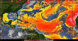 Météo tropicale : Air sec et densité de poussière dans l'air.