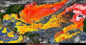 Météo tropicale : Air sec et densité de poussière dans l'air.