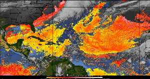 Météo tropicale : Air sec et densité de poussière dans l'air.