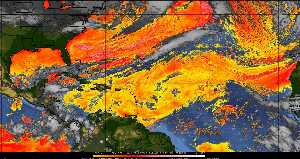Météo tropicale : Air sec et densité de poussière dans l'air.