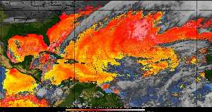 Météo tropicale : Air sec et densité de poussière dans l'air.