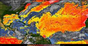 Météo tropicale : Air sec et densité de poussière dans l'air.