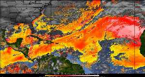 Météo tropicale : Air sec et densité de poussière dans l'air.