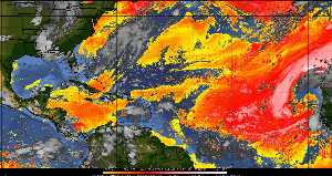 Météo tropicale : Air sec et densité de poussière dans l'air.
