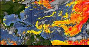 Météo tropicale : Air sec et densité de poussière dans l'air.