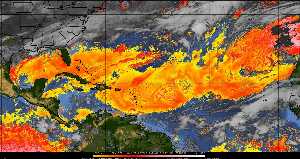 Météo tropicale : Air sec et densité de poussière dans l'air.