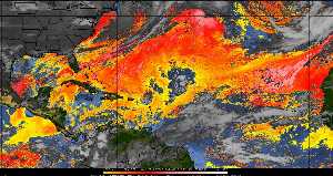 Météo tropicale : Air sec et densité de poussière dans l'air.