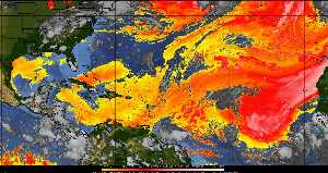Météo tropicale : Air sec et densité de poussière dans l'air.