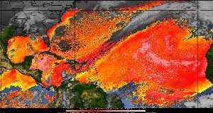 Météo tropicale : Air sec et densité de poussière dans l'air.