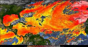 Météo tropicale : Air sec et densité de poussière dans l'air.