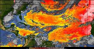 Météo tropicale : Air sec et densité de poussière dans l'air.