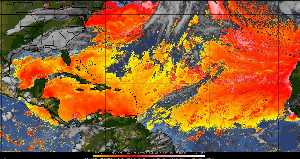Météo tropicale : Air sec et densité de poussière dans l'air.
