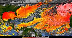 Météo tropicale : Air sec et densité de poussière dans l'air.