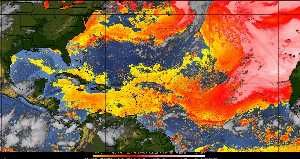 Météo tropicale : Air sec et densité de poussière dans l'air.