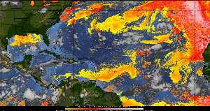 Météo tropicale : Air sec et densité de poussière dans l'air.
