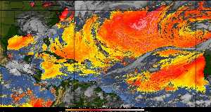 Météo tropicale : Air sec et densité de poussière dans l'air.