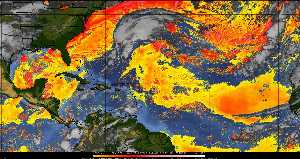 Météo tropicale : Air sec et densité de poussière dans l'air.