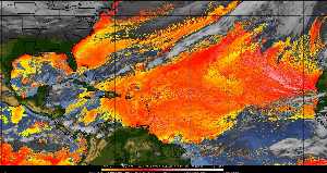 Météo tropicale : Air sec et densité de poussière dans l'air.
