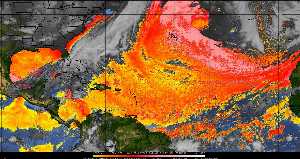 Météo tropicale : Air sec et densité de poussière dans l'air.