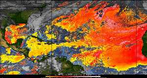 Météo tropicale : Air sec et densité de poussière dans l'air.