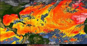 Météo tropicale : Air sec et densité de poussière dans l'air.