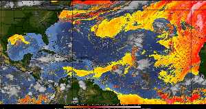 Météo tropicale : Air sec et densité de poussière dans l'air.
