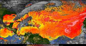 Météo tropicale : Air sec et densité de poussière dans l'air.