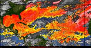 Météo tropicale : Air sec et densité de poussière dans l'air.