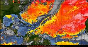 Météo tropicale : Air sec et densité de poussière dans l'air.