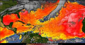 Météo tropicale : Air sec et densité de poussière dans l'air.