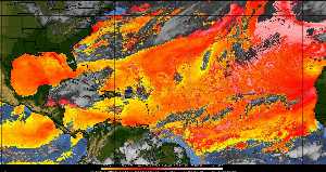 Météo tropicale : Air sec et densité de poussière dans l'air.