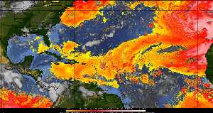 Météo tropicale : Air sec et densité de poussière dans l'air.