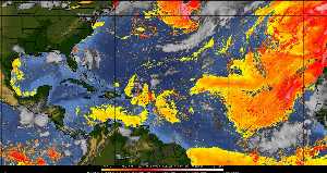 Météo tropicale : Air sec et densité de poussière dans l'air.
