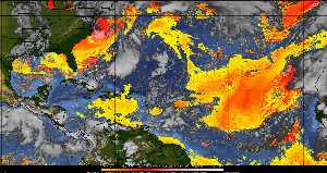 Météo tropicale : Air sec et densité de poussière dans l'air.