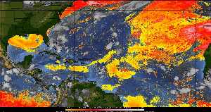 Météo tropicale : Air sec et densité de poussière dans l'air.