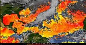 Météo tropicale : Air sec et densité de poussière dans l'air.