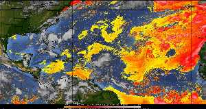 Météo tropicale : Air sec et densité de poussière dans l'air.