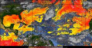 Météo tropicale : Air sec et densité de poussière dans l'air.