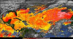Météo tropicale : Air sec et densité de poussière dans l'air.