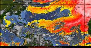 Météo tropicale : Air sec et densité de poussière dans l'air.