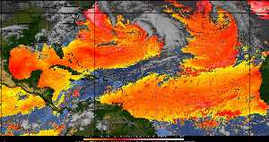 Météo tropicale : Air sec et densité de poussière dans l'air.