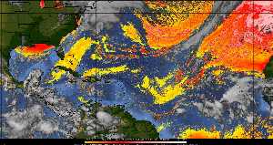 Météo tropicale : Air sec et densité de poussière dans l'air.