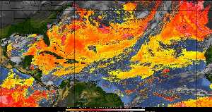 Météo tropicale : Air sec et densité de poussière dans l'air.