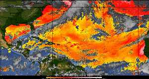 Météo tropicale : Air sec et densité de poussière dans l'air.