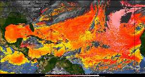 Météo tropicale : Air sec et densité de poussière dans l'air.