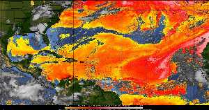 Météo tropicale : Air sec et densité de poussière dans l'air.